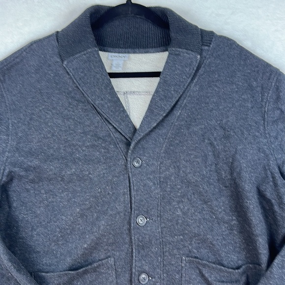 DKNY Men’s Button Up Cardigan Black Size Large - Picture 2 of 9